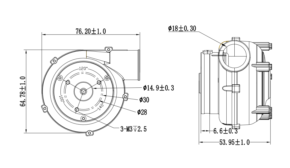 structure drawing of Waterproof blower BA7060H24B-K 251202.png structure drawing of Waterproof blower BA7060H24B-K 251202.png